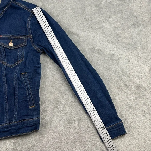 Rifle Denim Trucker Jacket Size Small Made in Italy Vintage Back Graphic RARE